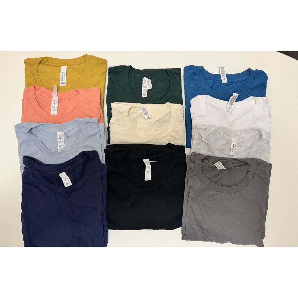 11 Bella Canvas 3001 Blank T-Shirts Lot Size Small Assorted Colors Unisex
